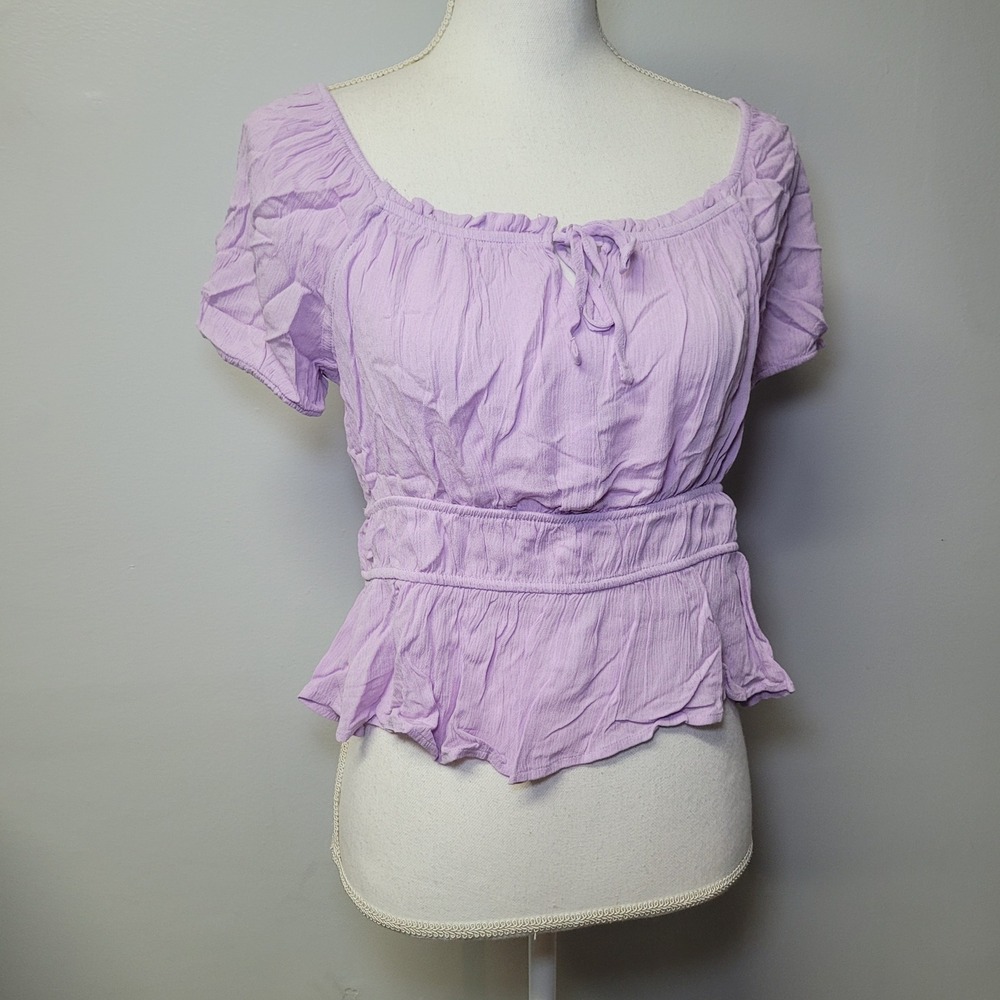 Pink Rose Girls Lavender Lily Peplum Top PS2W12111 Purple Medium